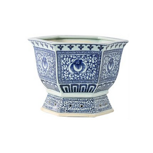 Blue and White Chinese Ceramic Plant Pot - Staunton and Henry