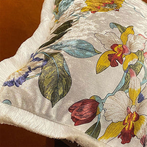 Velvet Oriental Garden Throw Cushion - Staunton and Henry