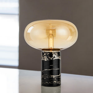 Joelle Oval Glass and Marble Table Lamp - Staunton and Henry