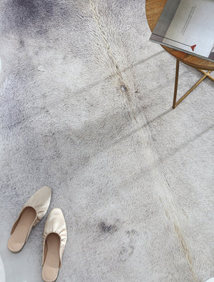 Premium Grey and Cream Faux Cowhide Rug - Staunton and Henry