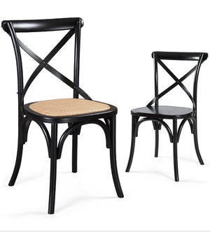 Solid Wood & Rattan Country Chair - Vintage Finish - Staunton and Henry