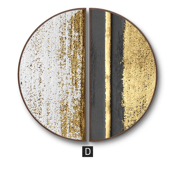 Modern Round Black and Gold Framed Wall Art - Staunton and Henry