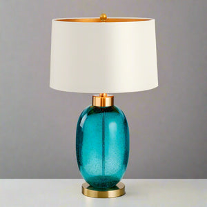 Elegant Blue Glass Table Lamp - Staunton and Henry
