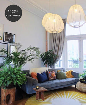 Modern Fabric Lantern Hanging Light - Staunton and Henry