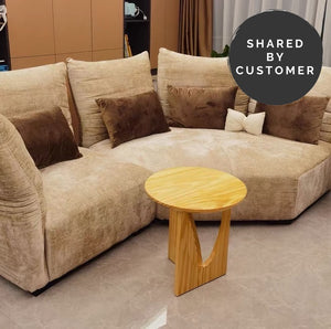 Asymmetric Oak Wood Side Table - Staunton and Henry