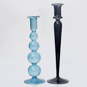 Modern Vintage Glass Candlestick Holders - Staunton and Henry