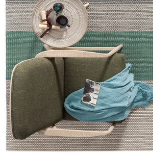 Grey and Turquoise Chunky Weave Rug - Staunton and Henry