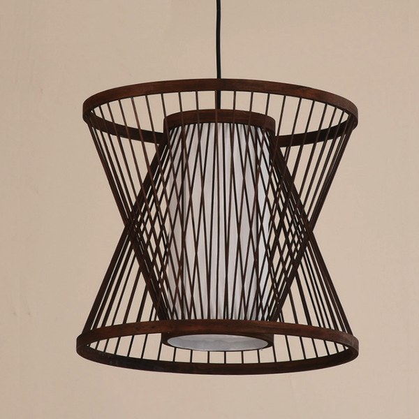 Double Cone Japanese Bamboo Ceiling Light - Staunton and Henry