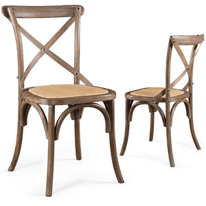 Solid Wood & Rattan Country Chair - Vintage Finish - Staunton and Henry
