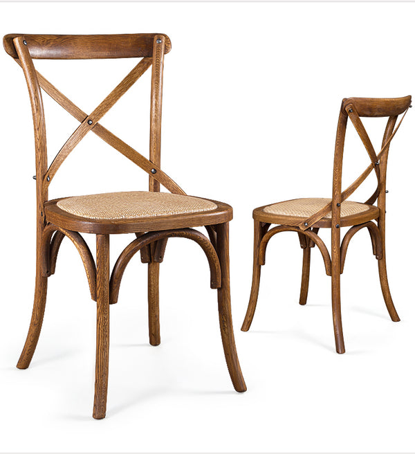 Solid Wood & Rattan Country Chair - Vintage Finish - Staunton and Henry