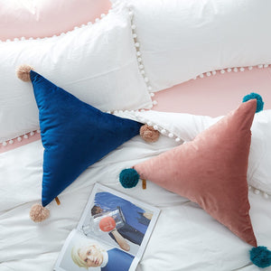 Triangle Pom Pom Cushion - Staunton and Henry