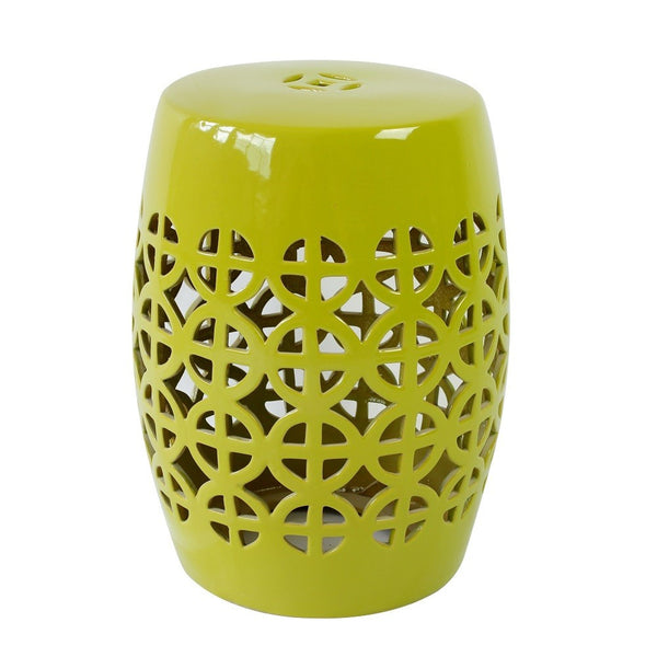 Lime Green Ceramic Chinese Drum Stool - Staunton and Henry
