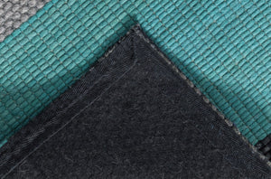 Grey and Turquoise Chunky Weave Rug - Staunton and Henry