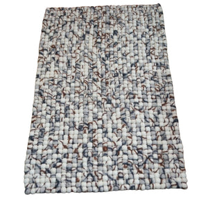 Natural Brown and Grey Felt Ball Rug - Staunton and Henry