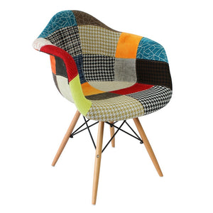 Eames DAW Style Chair - Patchwork Fabric - Staunton and Henry