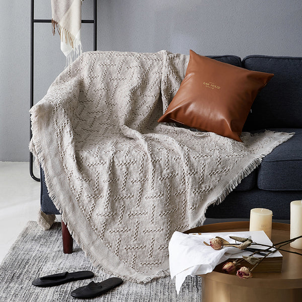 Nordic Muted Color Cotton Throw Blanket - Staunton and Henry