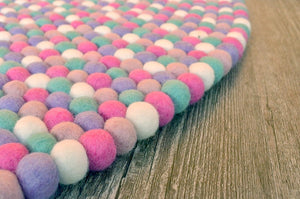 Pink & Mauve Felt Ball Rug - Staunton and Henry