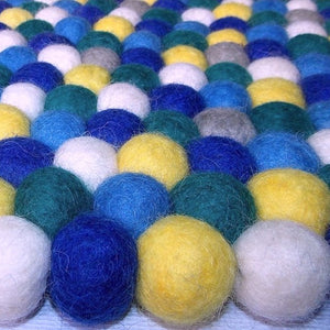 Blue & Green Felt Ball Rug - Staunton and Henry