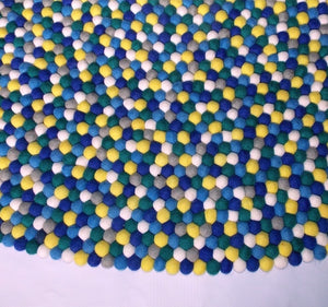 Blue & Green Felt Ball Rug - Staunton and Henry