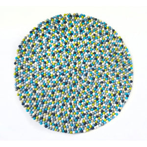 Blue & Green Felt Ball Rug - Staunton and Henry