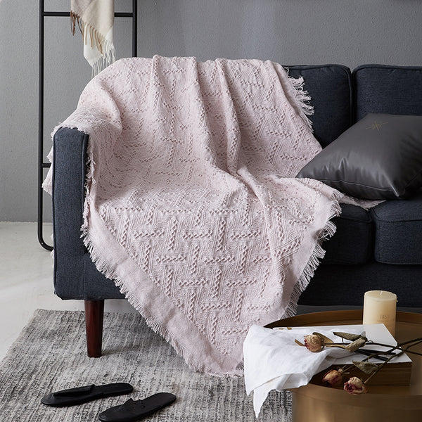 Nordic Muted Color Cotton Throw Blanket - Staunton and Henry
