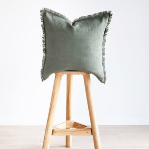 Hazel Fringed Edge Flax Linen Cushion - Staunton and Henry