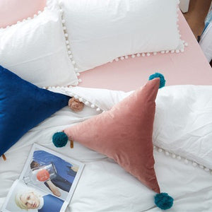 Triangle Pom Pom Cushion - Staunton and Henry