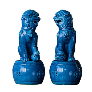 Blue Foo Dogs - Set of 2 - Staunton and Henry