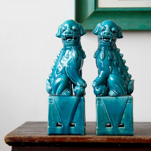 Blue Foo Dogs - Set of 2 - Staunton and Henry