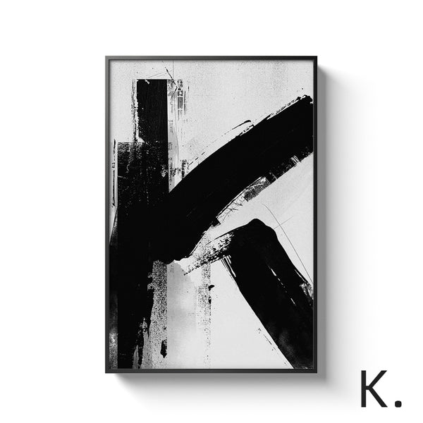 Black and White Alphabet Wall Art With Frame - Staunton and Henry