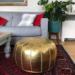 Moroccan Leather Pouf - Staunton and Henry