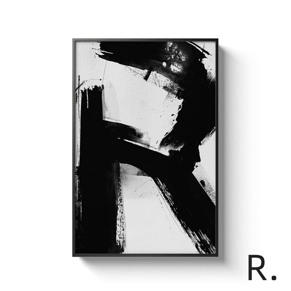Black and White Alphabet Wall Art With Frame - Staunton and Henry