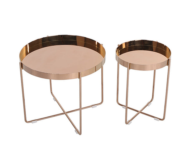 Habibi Copper Tray Side Table - Staunton and Henry