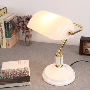 Vintage Bankers Lamp in Green - Staunton and Henry